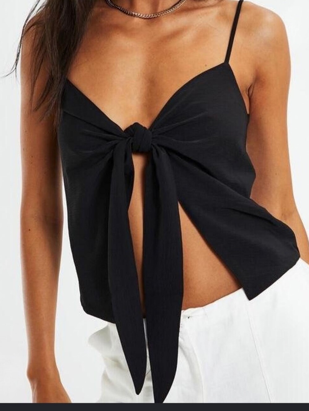 DJERF AVENUE Our Tie Tank Top Black Spaghetti Straps Size XS , New Without Tags